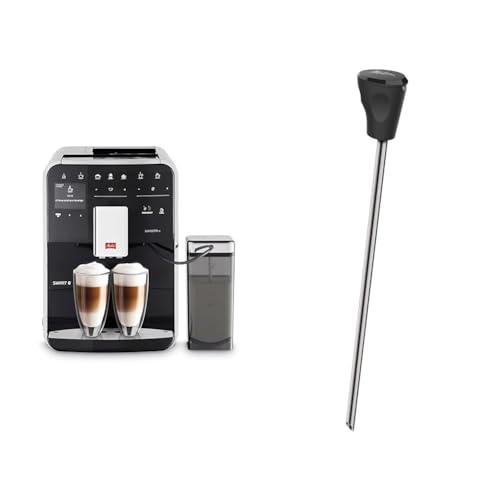 Melitta Caffeo Barista TS Smart F850-102, Kaffeevollautomat mit Milchbehälter, Smartphone-Steuerung mit Connect App, One Touch Funktion, Schwarz + Milchlanze für Kaffeevollautomaten Edelstahl, Schwarz von Melitta