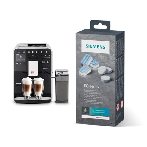 Melitta Caffeo Barista TS Smart - Kaffeevollautomat - mit Milchsystem - App Steuerung - Direktwahltaste - Zweikammer Bohnenbehälter - Schwarz (F850-102) & Siemens Multipack TZ80003A von Melitta