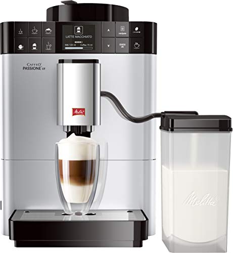 Melitta Caffeo Passione OT F531-101, Kaffeevollautomat mit Milchbehälter, One Touch Funktion, Silber von Melitta