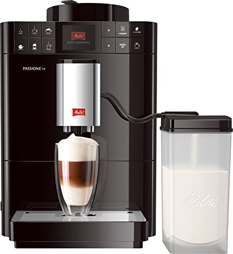 Melitta Caffeo Passione OT F531-102, Kaffeevollautomat mit Milchbehälter, One Touch Funktion, Schwarz von Melitta