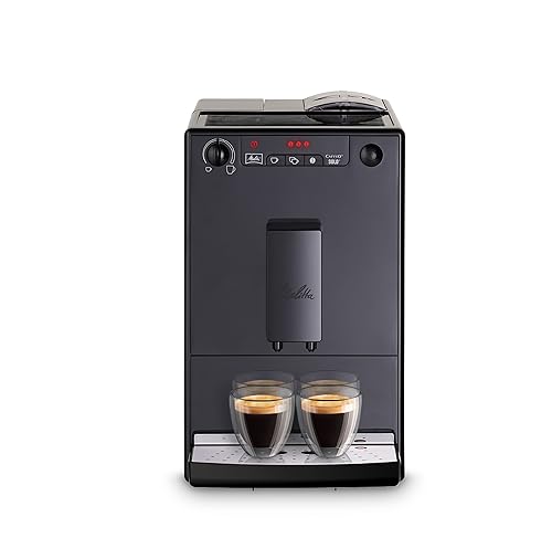 Melitta Caffeo Solo - Kaffeevollautomat - 2-Tassen Funktion - verstellbarer Kaffeeauslauf - 3-stufig einstellbare Kaffeestärke - Pure Black (E950-322) von Melitta