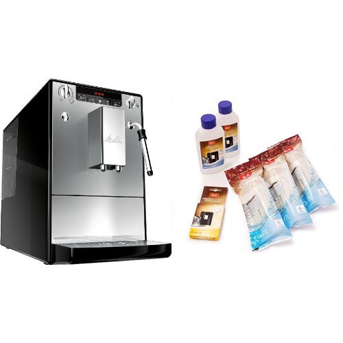 Melitta E 953-102 Kaffeevollautomat Caffeo Solo & Milk mit Milchschaumdüse, silber + Melitta 6er Pflegeset von Melitta