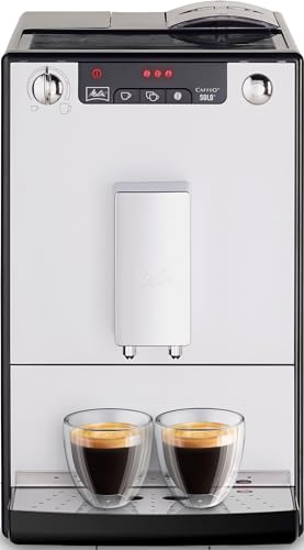 Melitta Solo & Milk - schlanker Kaffeevollautomat mit Milchaufschäumer, Kaffeemaschine mit abnehmbarem Wassertank, für z. B. Kaffee oder Cappuccino, silber Melitta Solo & Milk - schlanker Kaffeevollautomat mit Milchaufschäumer, Kaffeemaschine mit abnehmbarem Wassertank, für z. B. Kaffee oder Cappuccino, silber von Melitta