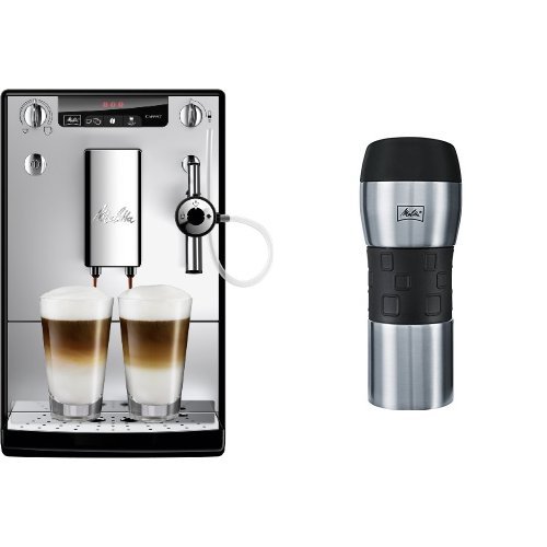 Melitta E 957-103 Kaffeevollautomat Caffeo Solo & Perfekt Milk (Cappuccinatore) silber + Melitta 206056 IsolierTrinkbecher von Melitta