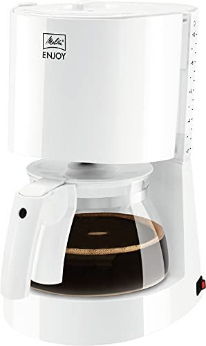 Melitta Enjoy - Filterkaffeemaschine - mit Glaskanne - Tropfstopp - 10 Tassen - Weiß (1017-01) von Melitta