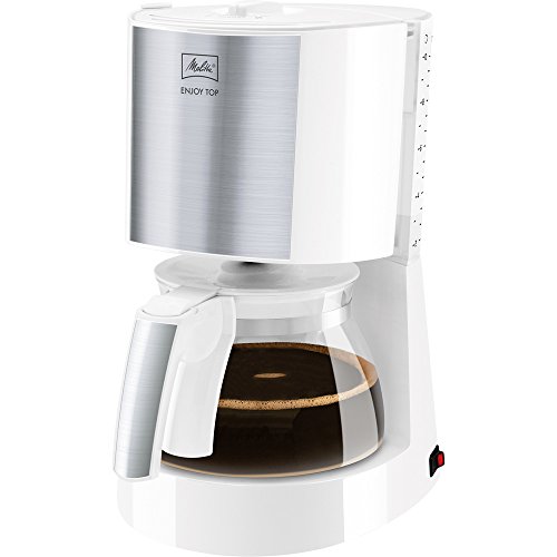 Melitta Enjoy Top - Filterkaffeemaschine - mit Glaskanne - Tropfstopp - 10 Tassen - Weiß (1017-03) von Melitta