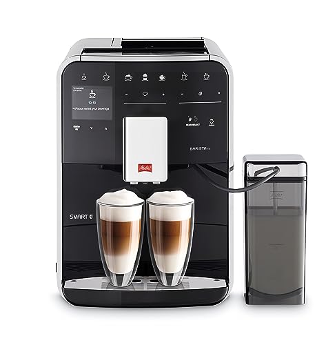 Melitta Caffeo Barista TS Smart - Kaffeevollautomat mit Milchsystem, Kaffeemaschine mit Mahlwerk und 2-Kammer-Bohnenbehälter für 21 Kaffeespezialitäten, App Steuerung möglich, schwarz von Melitta