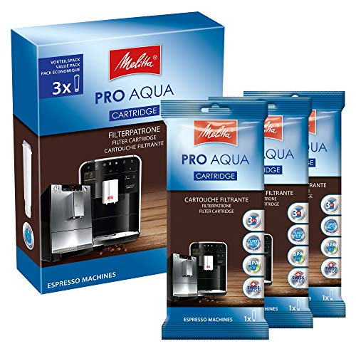 Melitta 224562 Filterpatrone für Kaffeevollautomaten | 3x Pro Aqua | Vorbeugung von Verkalkung | Einfache Anwendung | 3 Patronen von Melitta