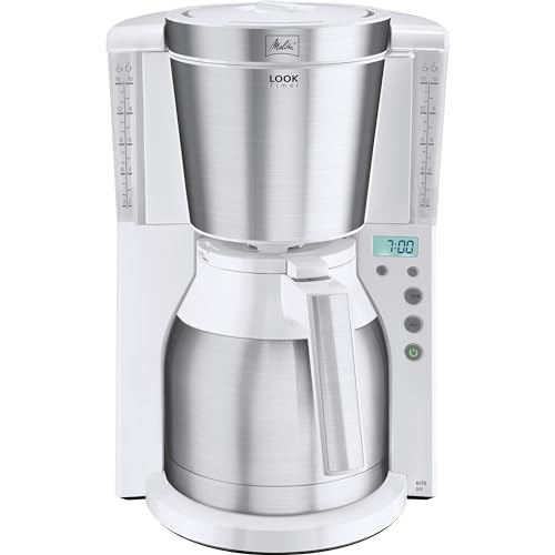 Melitta Look Therm Timer - Filterkaffeemaschine - mit Thermokanne - Timer Funktion - Tropfstopp - 10 Tassen - Weiß (1011-15) von Melitta