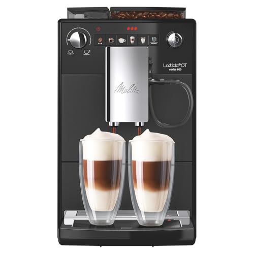 Melitta Latticia OT - Kaffeevollautomat mit Milchsystem, Kaffeemaschine mit Mahlwerk für z. B. Kaffee oder Cappuccino, schwarz von Melitta