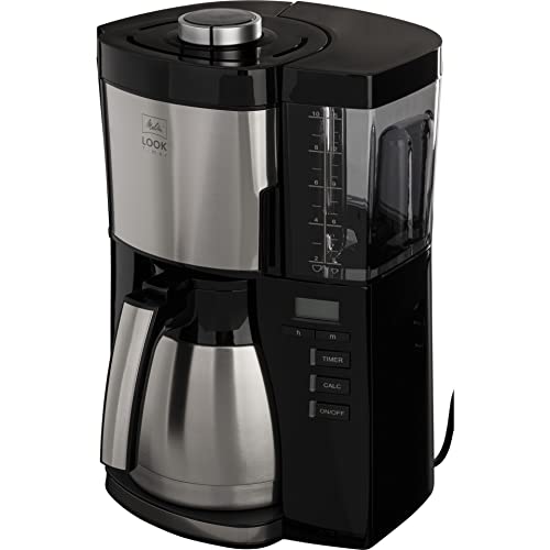 Melitta Look Timer - Filterkaffeemaschine - Thermokanne - Timer Funktion - Tropfstopp - 10 Tassen - Schwarz (1025-18) von Melitta