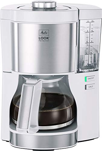 Melitta Look Perfection - Filterkaffeemaschine - mit Glaskanne - Tropfstopp - 10 Tassen - Weiß/Edelstahl (1025-05) von Melitta