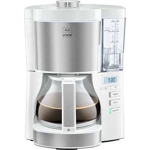 Melitta Look Timer- Filterkaffeemaschine - Timer Funktion - Tropfstopp - 10 Tassen - Weiß (1025-07) von Melitta