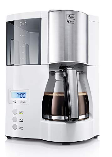 Melitta Optima Timer - Filterkaffeemaschine - Timer Funktion - Tropfstopp - 8 Tassen - Weiß (6613655) von Melitta