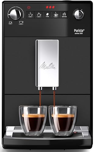 Melitta Purista Kaffeevollautomat, Mattschwarz, Flüsterleises Mahlwerk, Individuelle Kaffeezubereitung, Kompakte Größe, 1,2L Wassertank von Melitta