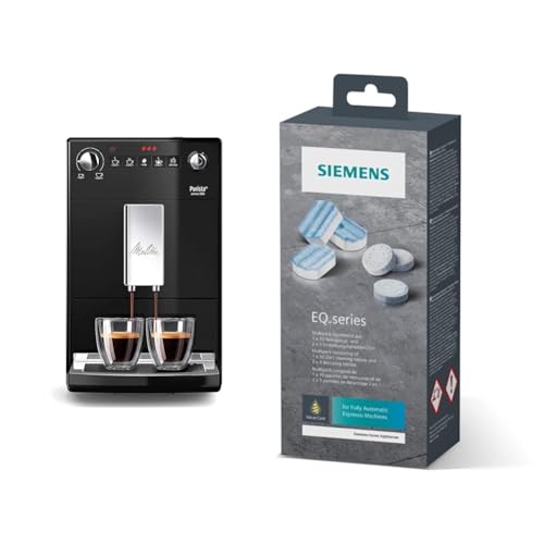 Melitta Purista - Kaffeevollautomat - flüsterleises Mahlwerk - Direktwahltaste - 2-Tassen Funktion - 3-stufig einstellbare Kaffeestärke - Schwarz (F230-102) & Siemens Multipack TZ80003A von Melitta