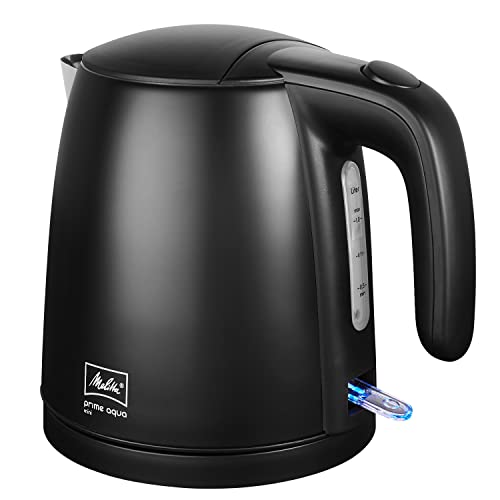 Wasserkocher 1018-02 - MELITTA - Prime Aqua mini, Edelstahl, Black Edition, 1,0 L, 2200 W, 1018-05 von Melitta