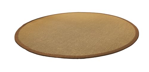 Astra Sisalteppich Manaus - 100% Naturfaser Teppich aus Sisal, robust & rutschfest, fußbodenheizungsgeeignet, ideal für Wohnzimmer, Flur & Büro hanf/Havanna Rund 250cm von Melius Vivere