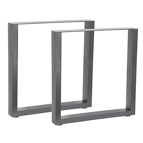 Melko 2er Set Tischbeine aus Stahl 70 x 72 cm Tischkufen Vierkantrohr Tischuntergestell Möbelbeine Esstisch inkl. Bodenschoner von Melko