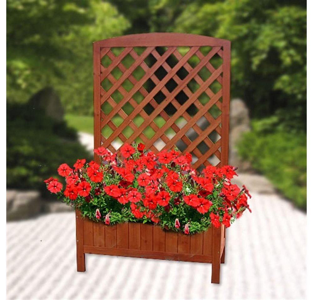 Melko Blumenkasten Rankkasten Blumenkasten Rankgitter Holz Braun 72x30x120 cm Rankhilfe Blumenständer Blumenkübel Rankgestell Pflanzkasten Gartenbogen Spalier Pergola (Stück), Langlebig von Melko