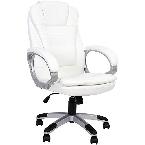 Melko Gamingstuhl Ergonomischer Bürostuhl in Weiß Office Racing Stuhl Schreibtischstuhl Chefsessel Gaming Sessel Gamer Stuhl Racer Sportsitz Drehstuhl PC Chair Gaming Chair von Melko