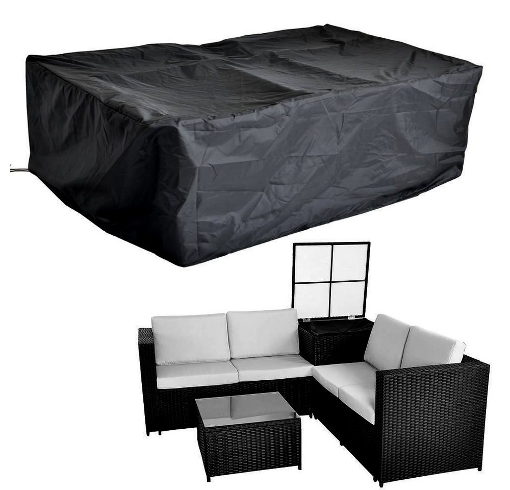 Melko Gartenmöbel-Schutzhülle Abdeckplane 185x185x70CM Schutzhülle in Schwarz Abdeckhaube für Gartenmöbel Sofa Tisch Stühle Outdoor Geräte (Stück), abwaschbar von Melko