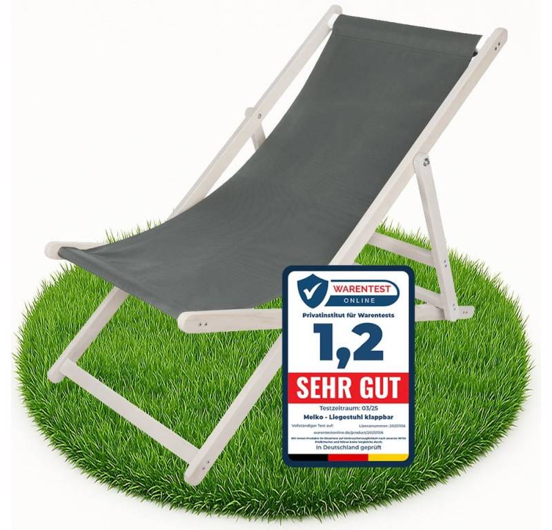 Melko Gartenstuhl Strandliege klappbar Liegestuhl Gartenliege Sonnenliege Balkon (Stück, 1 St), inkl. Sicherung gegen ungewolltes Zusammenklappen von Melko