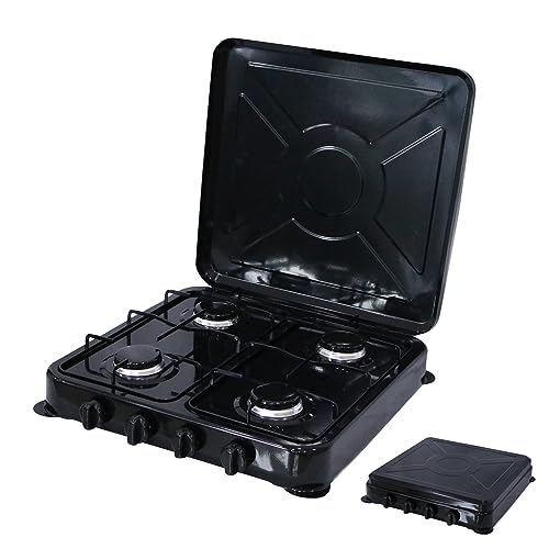 Melko Gaskocher Campingkocher 4 flammig Gasherdplatte Camping Outdoor Kochfeld Metall Gasbrenner von Melko