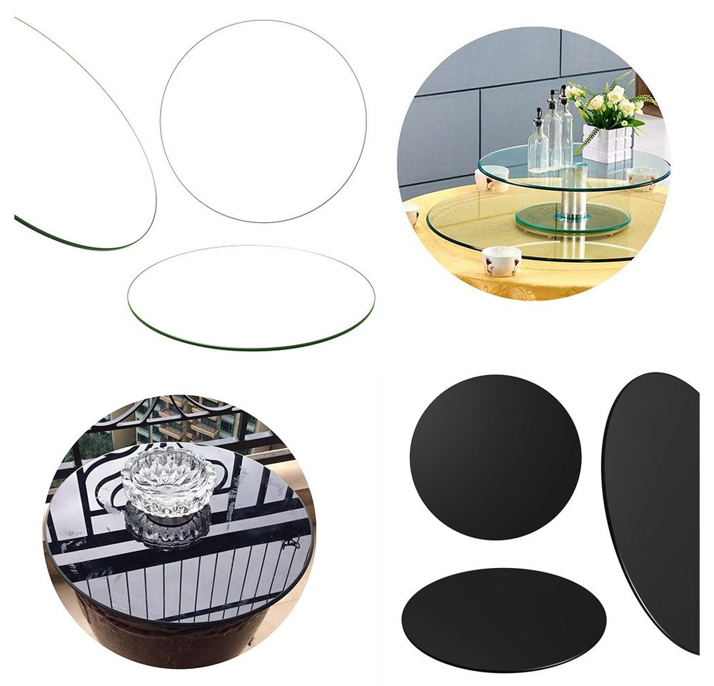 Melko Glastisch Kaminglas Bodenplatte Rund ESG Sicherheitsglas Klarglas od Schwarz (Stück), ESG Sicherheitsglas von Melko