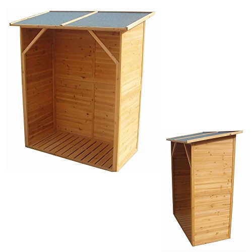 Melko Kaminholzregal mit Rückwand Brennholzregal Understand aus Holz, 160 x 134 x 75 cm Holzunterstand für Kaminholz großes Fassungsvermögen Holzstapelhilfe Feuerholzregal aussen von Melko