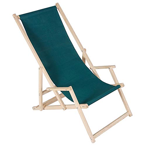 Melko Klappliegestuhl Strandstuhl aus Holz Holzliegestuhl Relaxliege Strandliege Grün von Melko