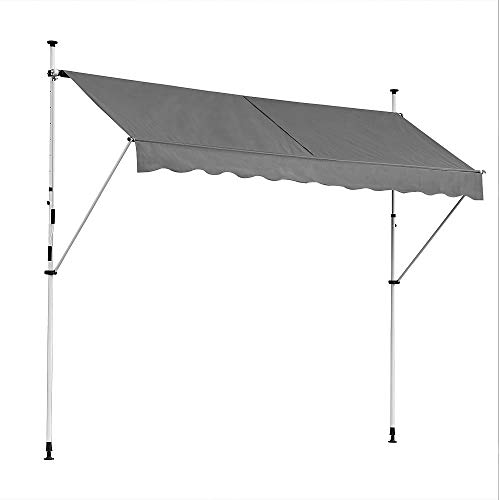 Melko Klemmmarkise 250cm Balkomarkise ohne Bohren Sonnenschutz Grau Terrassenüberdachung Sonnenmarkise Markise Melko Klemmmarkise 250cm Balkomarkise ohne Bohren Sonnenschutz Grau Terrassenüberdachung Sonnenmarkise Markise von Melko