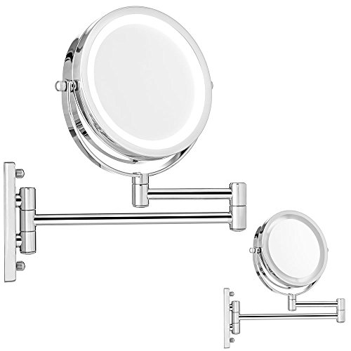 Melko Kosmetikspiegel Vergrößerungs-Wandspiegel LED Beleuchtet Schminkspiegel von Melko