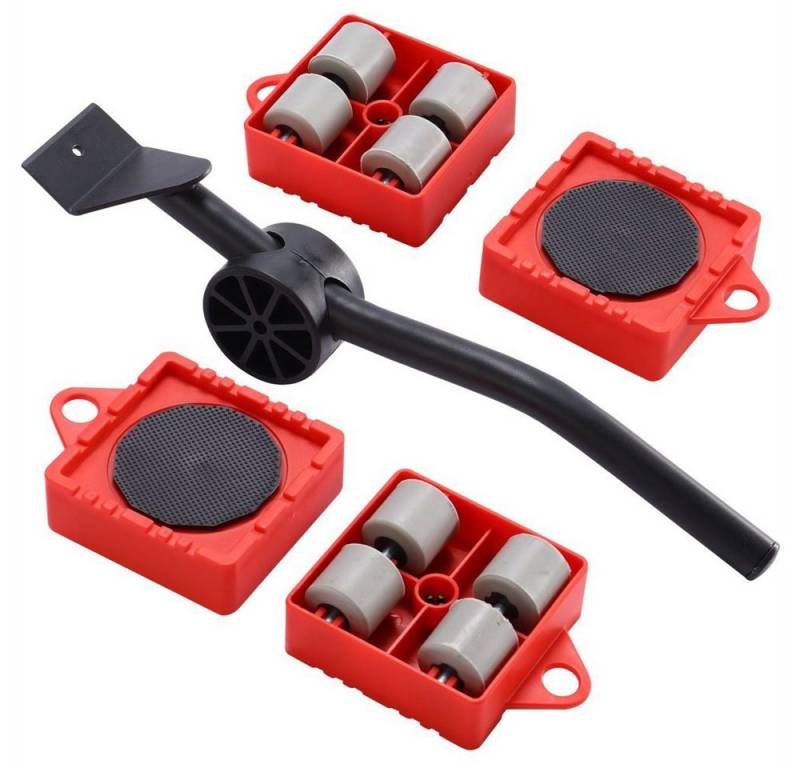 Melko Möbelrolle Möbelrollen Möbeltransport Möbelheber Set 5 tlg. 300 KG Umzughelfer, (Set), 360° drehbarer Teller mit Gummi von Melko