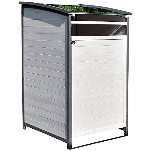 Melko Mülltonnenbox Einzelbox 120 Liter aus Holz Anthrazit/Weiß 73 x 85 x 127 cm, inkl. Rückwand Melko Mülltonnenbox Einzelbox 120 Liter aus Holz Anthrazit/Weiß 73 x 85 x 127 cm, inkl. Rückwand von Melko