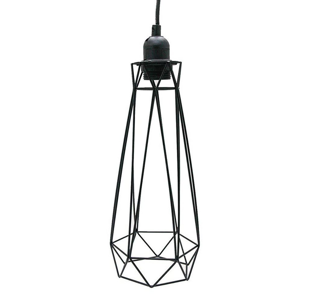 Melko Pendelleuchte Deckenleuchter Hängelampe Deckenlamp in Schwarz aus Metall 30x12x30 cm E27 Stil Skandi Retro Deko-Lampe Schlafzimmer Wohnzimmer Office Retro Vintage Industrie Licht Design, Kein Flackern oder Flimmern von Melko