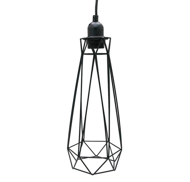 Melko Pendelleuchte Deckenleuchter Hängelampe Deckenlampe Schwarz Metall 30x12x30 cm E27, Kein Flackern oder Flimmern von Melko