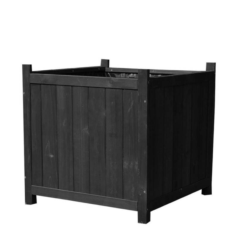 Melko Pflanzkübel Blumenkübel Pflanzkasten Blumentrog Holz 50x50cm Blumenkübel (Stück), Innenbereich mit schwarzer Schutzfolie von Melko