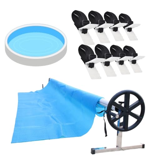 Melko Pool Aufroller mobiles Aufrollsysteme für Poolfolien, Aufroller für Solarfolie, für Pools mit 3 bis 5,7 Meter Breite, inkl. Befestigungsmaterial von Melko