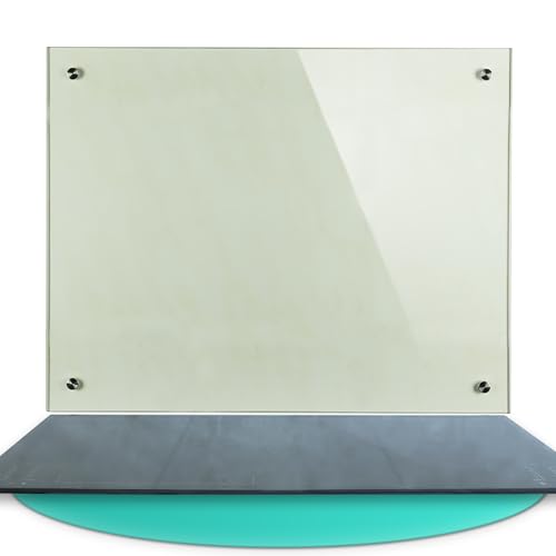Melko - Spritzschutz Küchenrückwand aus 6 mm ESG-Sicherheitsglas - Anti-spritz Herdblende für Küche, Herd & Fliesen - Hitzebeständige Glasplatte inkl. Befestigungsset & Schrauben - 70x55 cm Klarglas von Melko