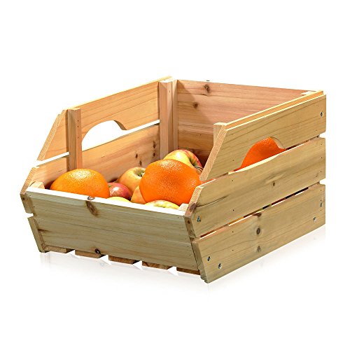 Melko Universalkiste Vorratskiste Obstkiste 38x27x20 cm Kartoffelkiste Weinkiste Gemüsekiste, stapelbar von Melko