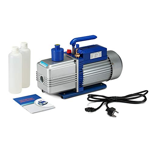 Melko Vakuumpumpe 2-stufig Unterdruckpumpe Klimaanlage Vacuumpumpe 10CFM mit Gehäuse aus Aluminiumlegierung, silber/blau, 43 x 14,2 x 28 cm von Melko