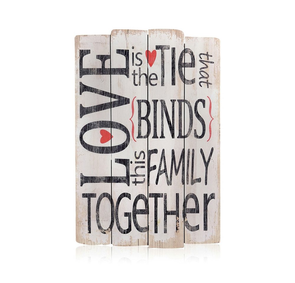 Melko Wandbild Holzschild LOVE 60cm Holzbild Wandbild Wanddekoration Shabby, LOVE (Stück, 1 St), Massivholz von Melko