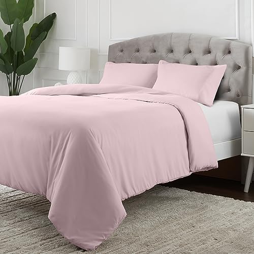 Mellanni 260x220 Bettwäsche - Knopfverschluss und Eckbändern - Mit 2 Kissenbezügen 80x80 cm - (260x220cm, Errötenes Rosa) von Mellanni