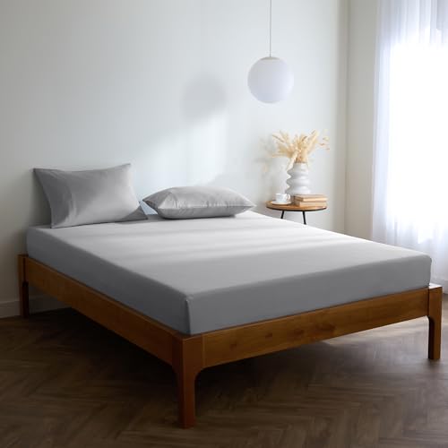 Mellanni Spannbettlaken 140x200cm Boxspringbett - Bis 30cm Matratzenhöhe - Weich, Knitterfrei, Rundum Elastisch - (140x200 cm, Hellgrau) von Mellanni