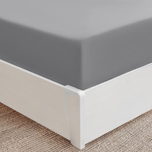 Mellanni Spannbettlaken 180x200cm Boxspringbett - Bis 40cm Matratzenhöhe - Weich, Knitterfrei, Rundum Elastisch - (180x200 cm, Hellgrau) von Mellanni