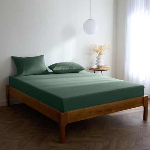 Mellanni Spannbettlaken 180x200cm Boxspringbett - Bis 40cm Matratzenhöhe - Weich, Knitterfrei, Rundum Elastisch - (180x200 cm, Smaragdgrün) von Mellanni
