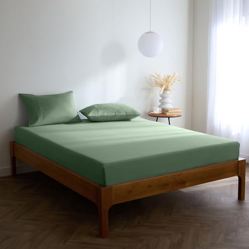 Mellanni Spannbettlaken 90x190cm Boxspringbett - Bis 30cm Matratzenhöhe - Weich, Knitterfrei, Rundum Elastisch - (90x190 cm, Salbei) von Mellanni