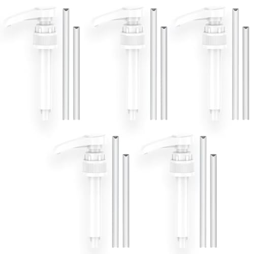 Dosierpumpe für B. Body Nutrition, 5-teilige Vital Drink Erstpumpe Wiederverwendbarer Pumpspender für 500ml/1000ml Flaschen mit 5 Langen und 5 kurzen Schläuchen von Mellbree