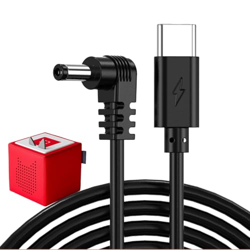 Mellbree 1,5m Ladekabel kompatibel mit Toniebox, Type C zu DC Ladekabel Zubehör 5V zu 9V Schnellladekabel, Ersatzladegerät für den Tonie Box-Audioplayer für Reisen oder Zuhause(Schwarz) von Mellbree